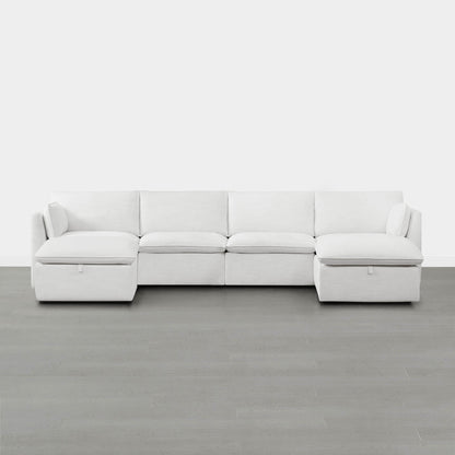 Contemporary white modular sofa with spacious seating in minimalist living room - CHITA Living