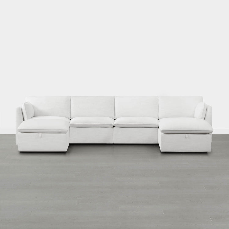 Contemporary white modular sofa with spacious seating in minimalist living room - CHITA Living