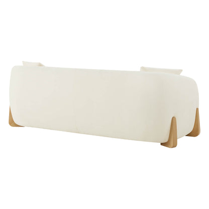 Contemporary sofa with elegant wooden legs, stylish design