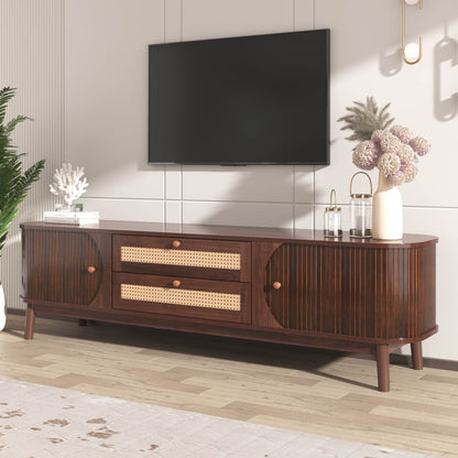 Stand for the tv slight angle view showing its surface and front.