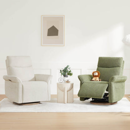 Vinca Power Swivel Nursery Glider Recliner with Power Lumbar & Headrest