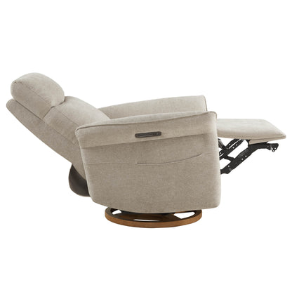 Vinca Power Swivel Nursery Glider Recliner with Power Lumbar & Headrest