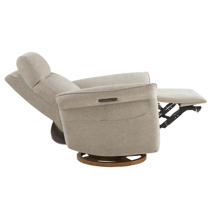Vinca Power Swivel Nursery Glider Recliner with Power Lumbar & Headrest