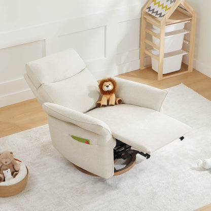 Vinca Power Swivel Nursery Glider Recliner with Power Lumbar & Headrest