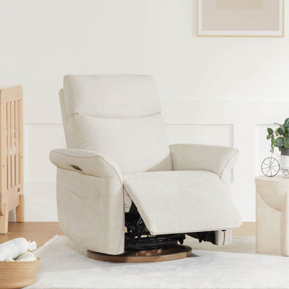 Vinca Power Swivel Nursery Glider Recliner with Power Lumbar & Headrest