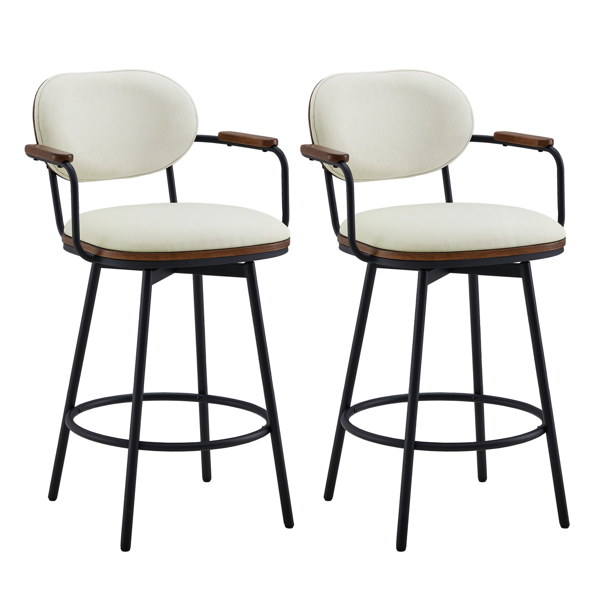 Aislinn Swivel Bar Counter Stools Mid-Century Modern Style