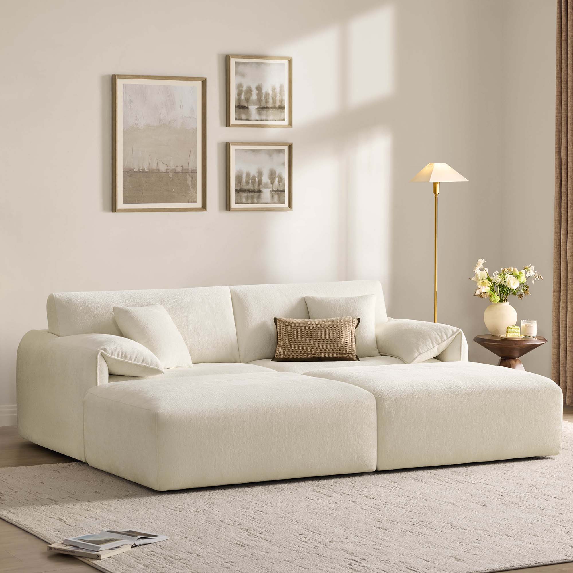 Winsley 3-Seat Sofa with Ottoman, Configurable Pit Sectional Sofa