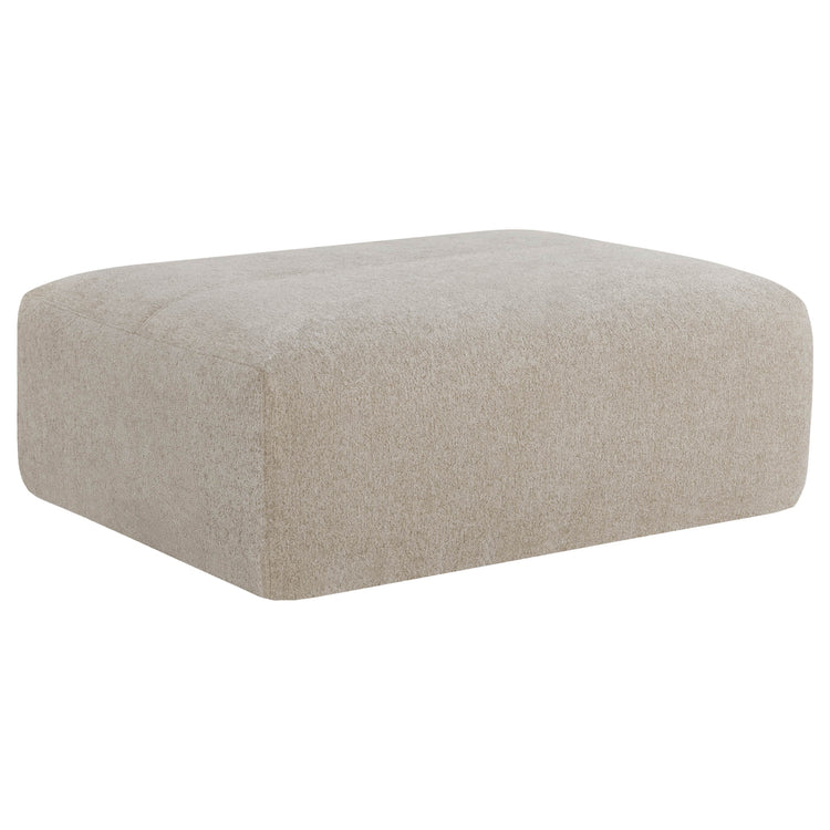 A beige Winsley 3-Seat Sofa with Ottoman, showcasing a plush ottoman for added comfort and style.