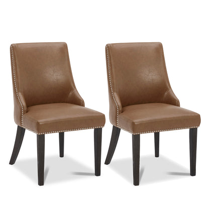 Asher Upholstered Dining Chair with Nailhead Trim (Set of 2)