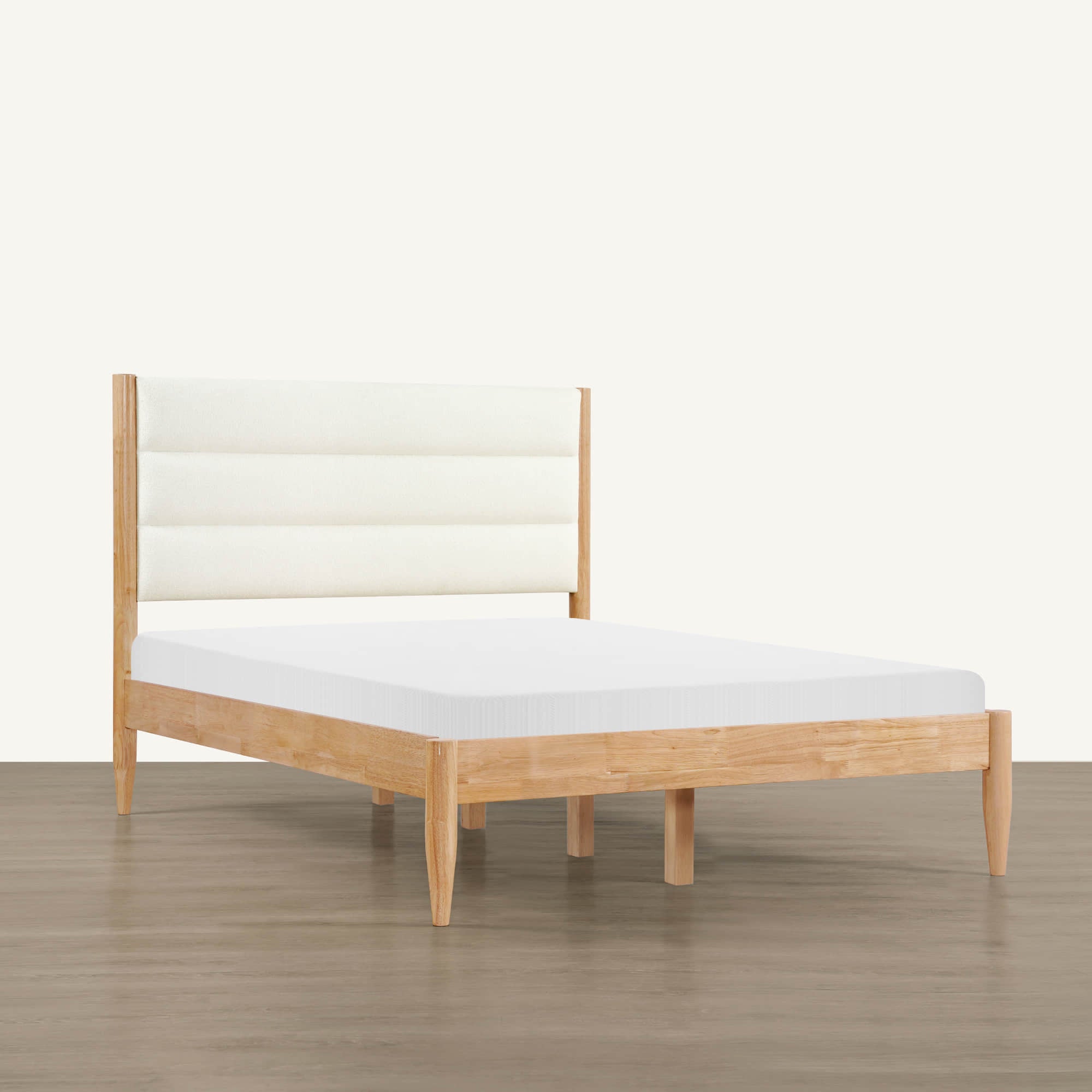 Boucle Upholstered Bed | Solid Wood Design for Comfort – CHITA LIVING