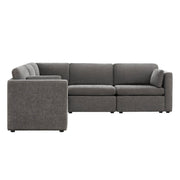 Delaney 5-Piece Corner Modular Sofa Chaise in stylish gray fabric - CHITA Living