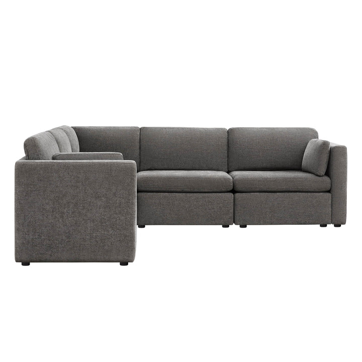 Delaney 5-Piece Corner Modular Sofa Chaise in stylish gray fabric - CHITA Living