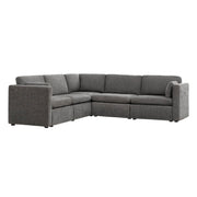 Delaney 5-Piece Corner Modular Sofa Chaise in stylish gray fabric in modern living room - CHITA Living