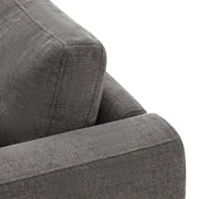 Close-up of Delaney 5-Piece Modular Sofa armrest in soft gray textured fabric - CHITA Living