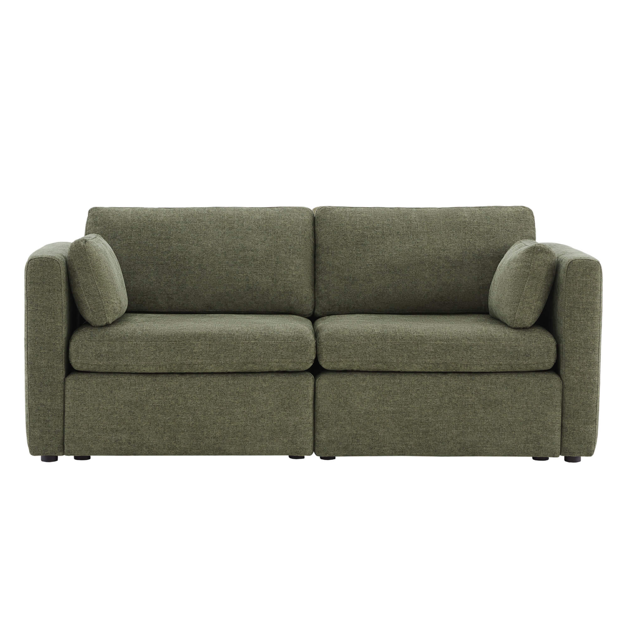 Delaney 2-Piece Modular Sofa in green with soft cushions for stylish living spaces - CHITA Living