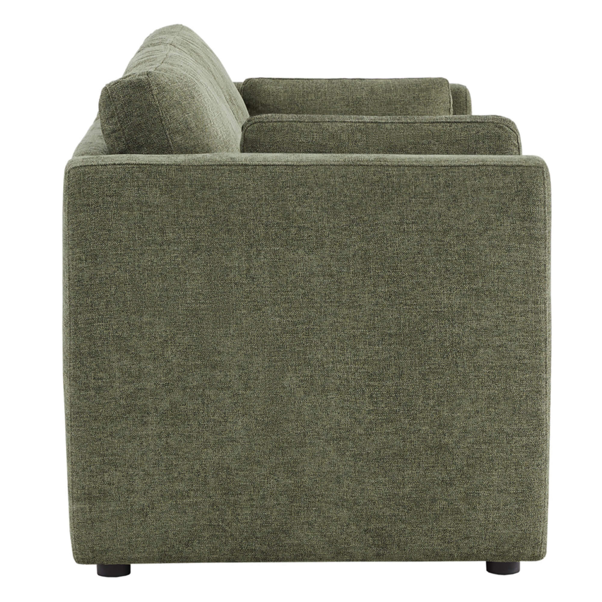 Side view of Delaney 2-Piece Modular Sofa showcasing its textured green fabric - CHITA Living