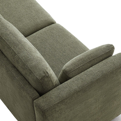 Top view of Delaney 2-Piece Modular Sofa in textured green fabric with plush cushions - CHITA Living