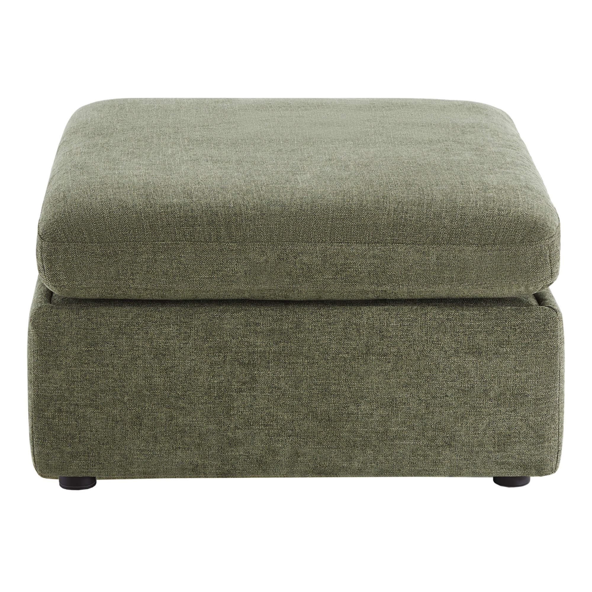 Delaney modular sofa chaise ottoman in soft green fabric, ideal for modern living spaces - CHITA Living