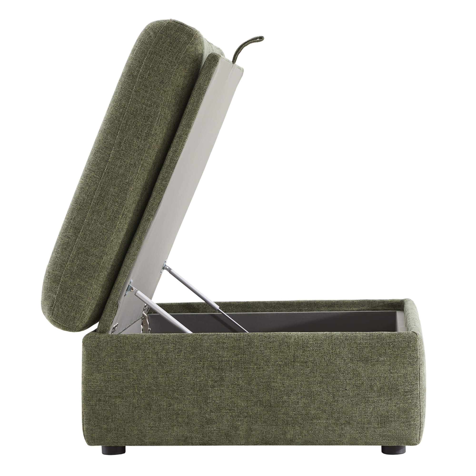 Delaney green modular sofa chaise ottoman with hinged top and storage compartment - CHITA Living