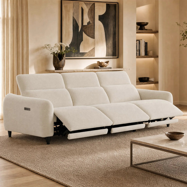 Diya Soft & Breathable 3-Seater Reclining Sofa with Power Headrest