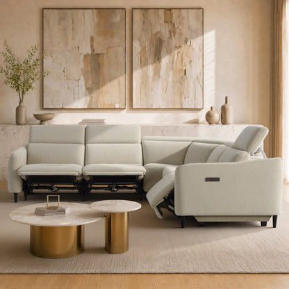 Diya Soft & Breathable 5-Seater Reclining Sofa with Power Headrest