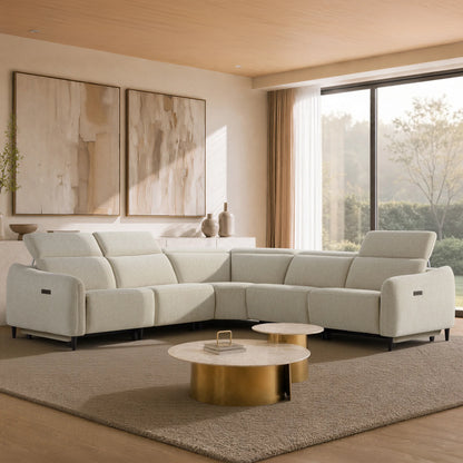 Diya Soft & Breathable 5-Seater Reclining Sofa with Power Headrest