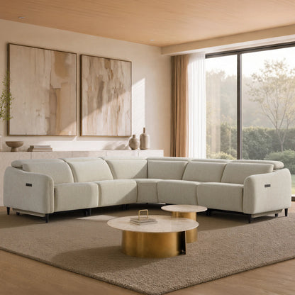 Diya Soft & Breathable 5-Seater Reclining Sofa with Power Headrest