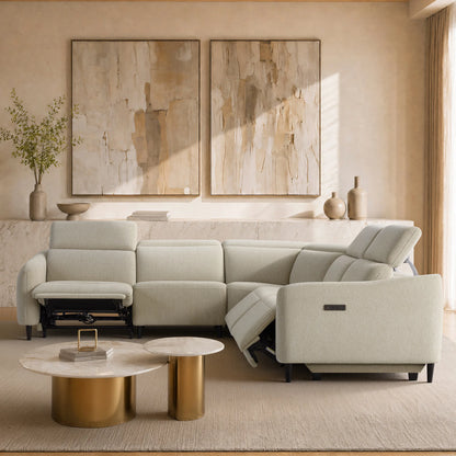 Diya Soft & Breathable 5-Seater Reclining Sofa with Power Headrest
