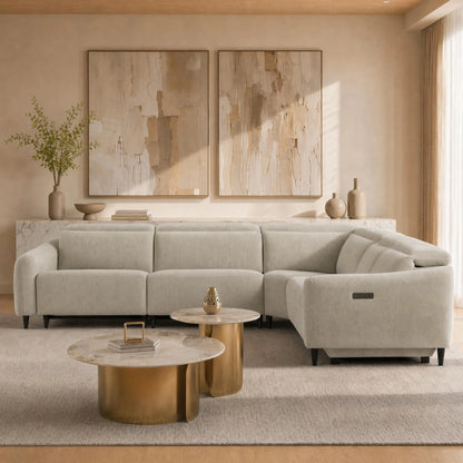 Diya Soft & Breathable 5-Seater Reclining Sofa with Power Headrest