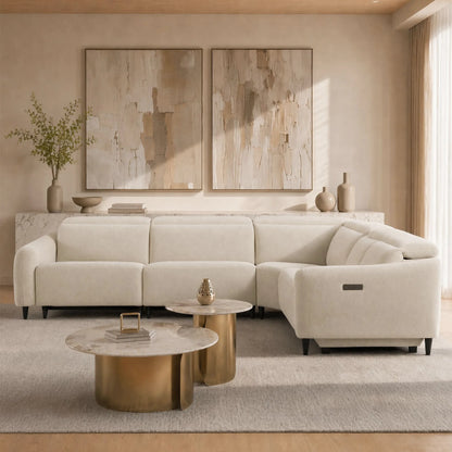 Diya Soft & Breathable 5-Seater Reclining Sofa with Power Headrest