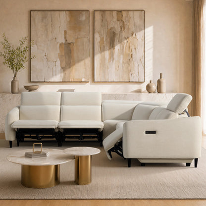 Diya Soft & Breathable 5-Seater Reclining Sofa with Power Headrest