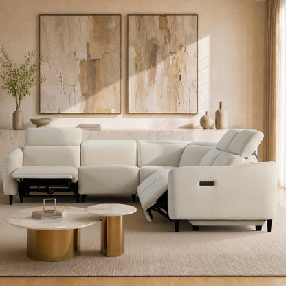 Diya Soft & Breathable 5-Seater Reclining Sofa with Power Headrest