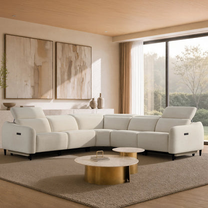 Diya Soft & Breathable 5-Seater Reclining Sofa with Power Headrest