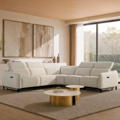 Diya Soft & Breathable 5-Seater Reclining Sofa with Power Headrest