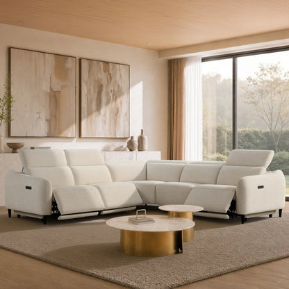 Diya Soft & Breathable 5-Seater Reclining Sofa with Power Headrest