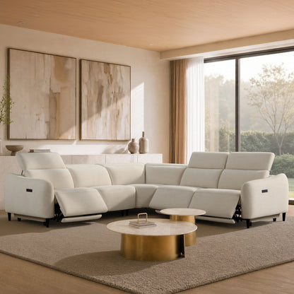 Diya Soft & Breathable 5-Seater Reclining Sofa with Power Headrest