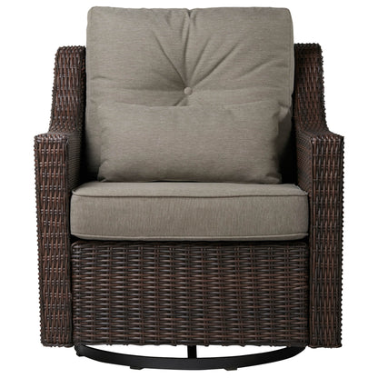 Elara Outdoor Rattan Sofa With Rocking Swivel Armchairs - 5 Seats