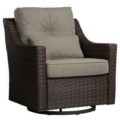 Elara Outdoor Rattan Sofa With Rocking Swivel Armchairs - 5 Seats