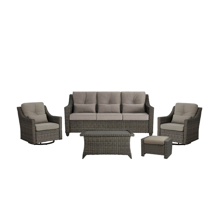 Elara Outdoor Rattan Sofa Set - 5 Seats
