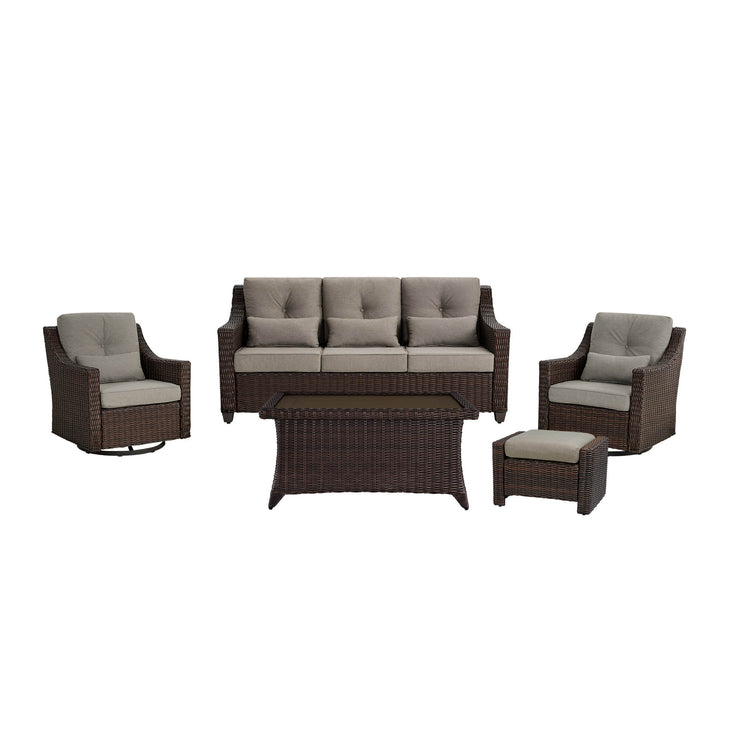 Elara Outdoor Rattan Sofa Set - 5 Seats