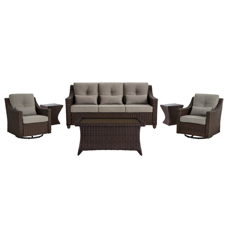 Elara Outdoor Rattan Sofa Set - 5 Seats