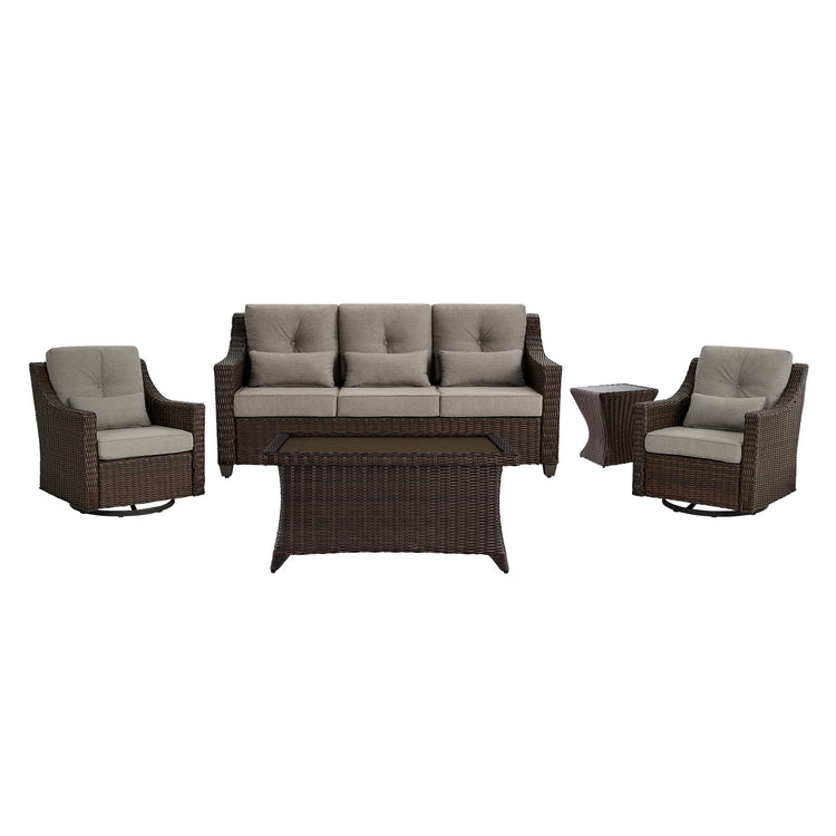 Elara Outdoor Rattan Sofa Set - 5 Seats