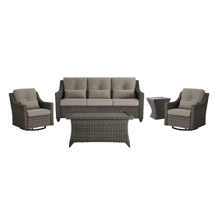 Elara Outdoor Rattan Sofa Set - 5 Seats