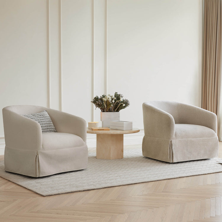 EllaGrace Slipcovered Swivel Armchair