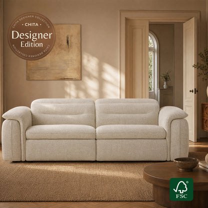 Elora Cloud-Soft Deep Lounge 2-Seater Reclining Sofa with Power Headrest
