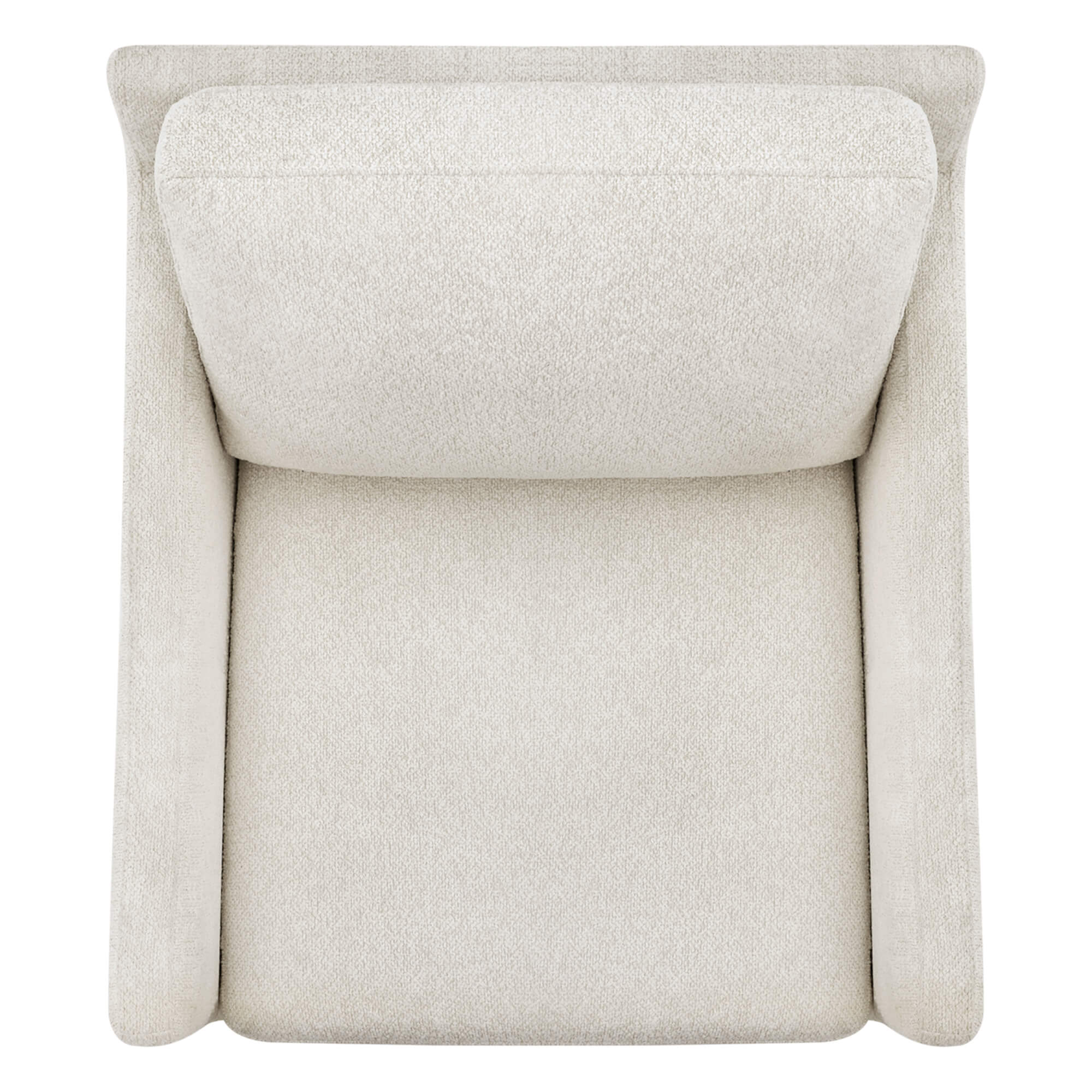 Henry Power Swivel Recliner in light beige fabric, top view.