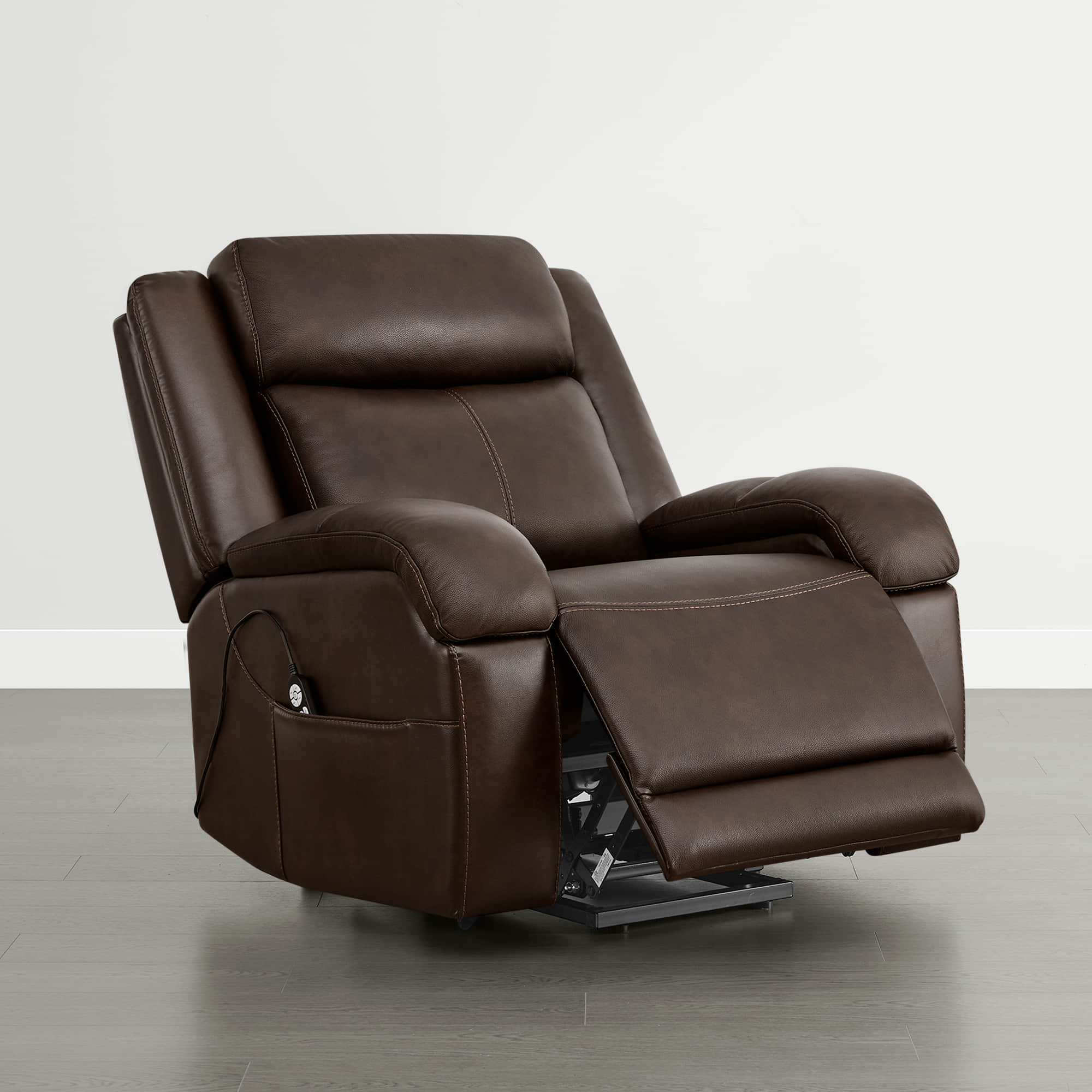 Isaac Genuine Leather Power Lift Recliner with Massage & Heat