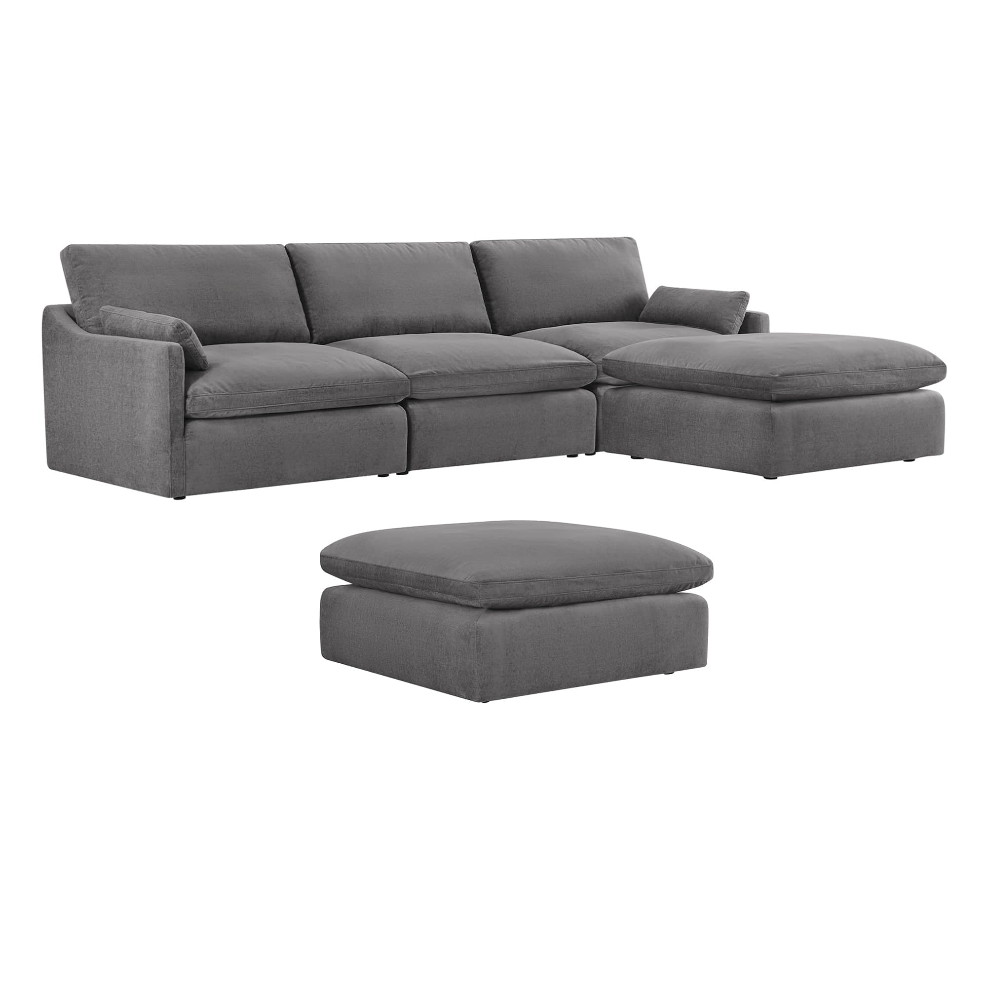 Kenna Modular 4-Piece Sofa-Chaise Sectional  (131