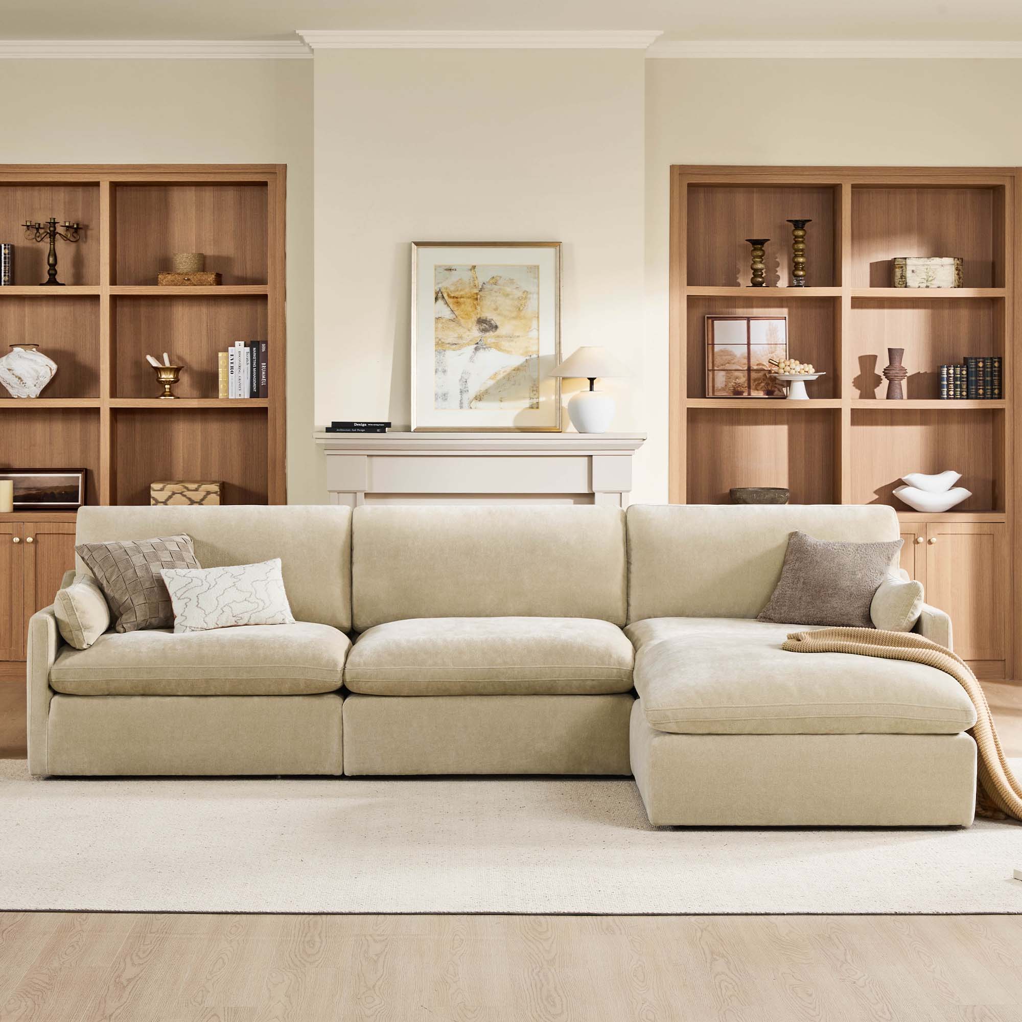 Kenna Modular 4 Seat Sofa-Chaise Sectional