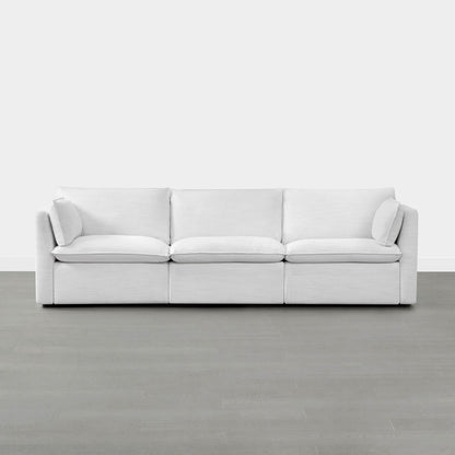 Sophia 3-piece modular sofa in light fabric with plush cushions in a minimalistic setting - CHITA Living